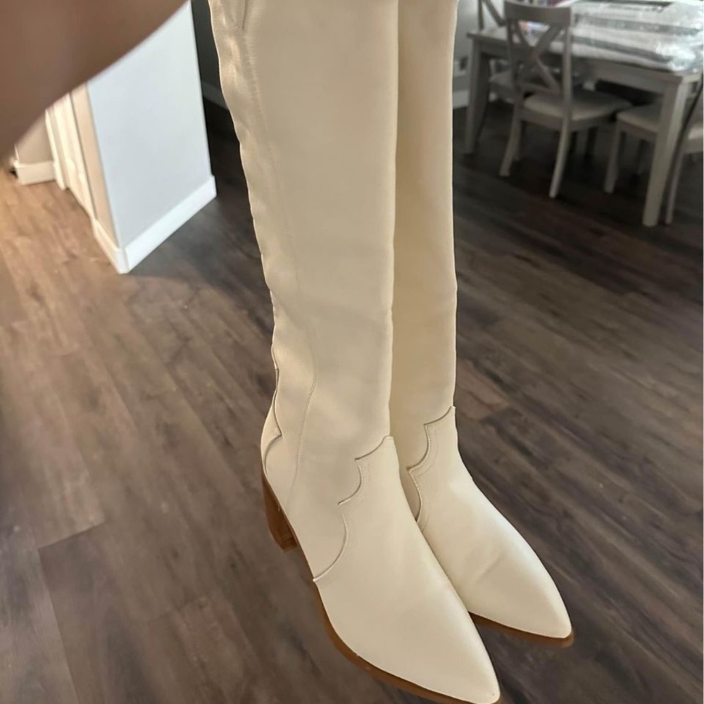 Cream Western Boots